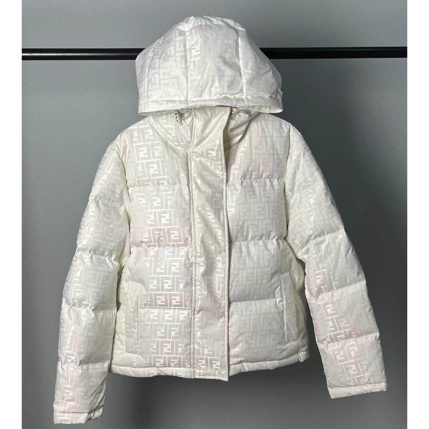 Fendi White Tech Fabric Down Jacket - EUR FASHION