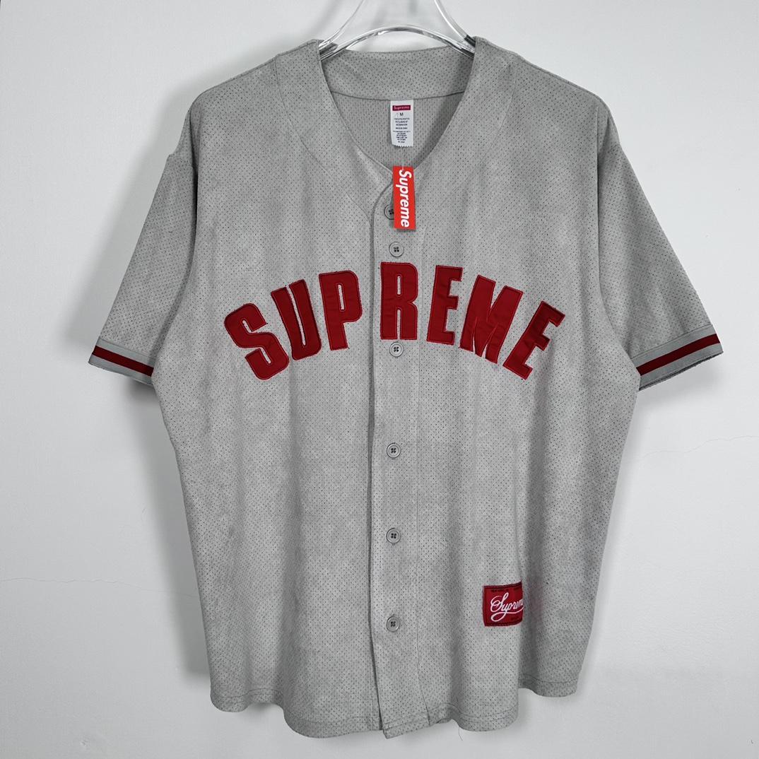 Supreme Ultrasuede Mesh Baseball Jersey - EUR FASHION