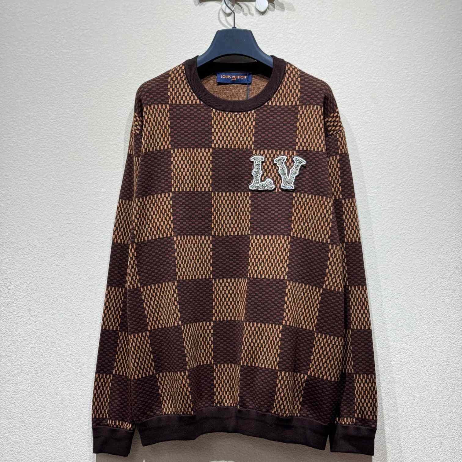 Louis Vuitton  Damier Crewneck With Crystal LV Patch - EUR FASHION