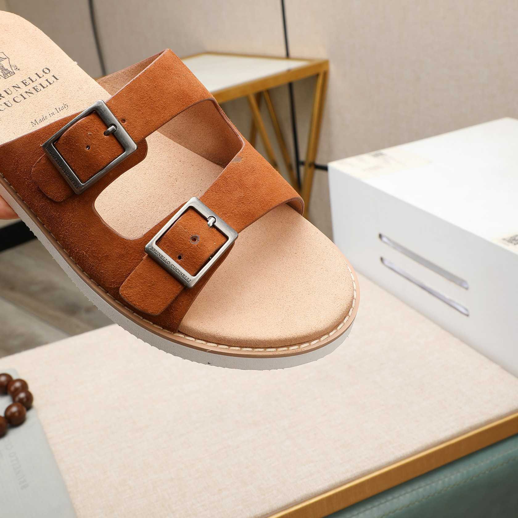 Brunello Cucinelli Buckled Suede Sandals - EUR FASHION