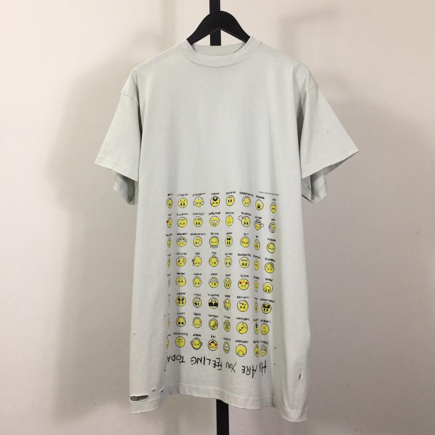 Balenciaga How Are You Feeling Today T-Shirt Oversized In Dirty White - EUR FASHION