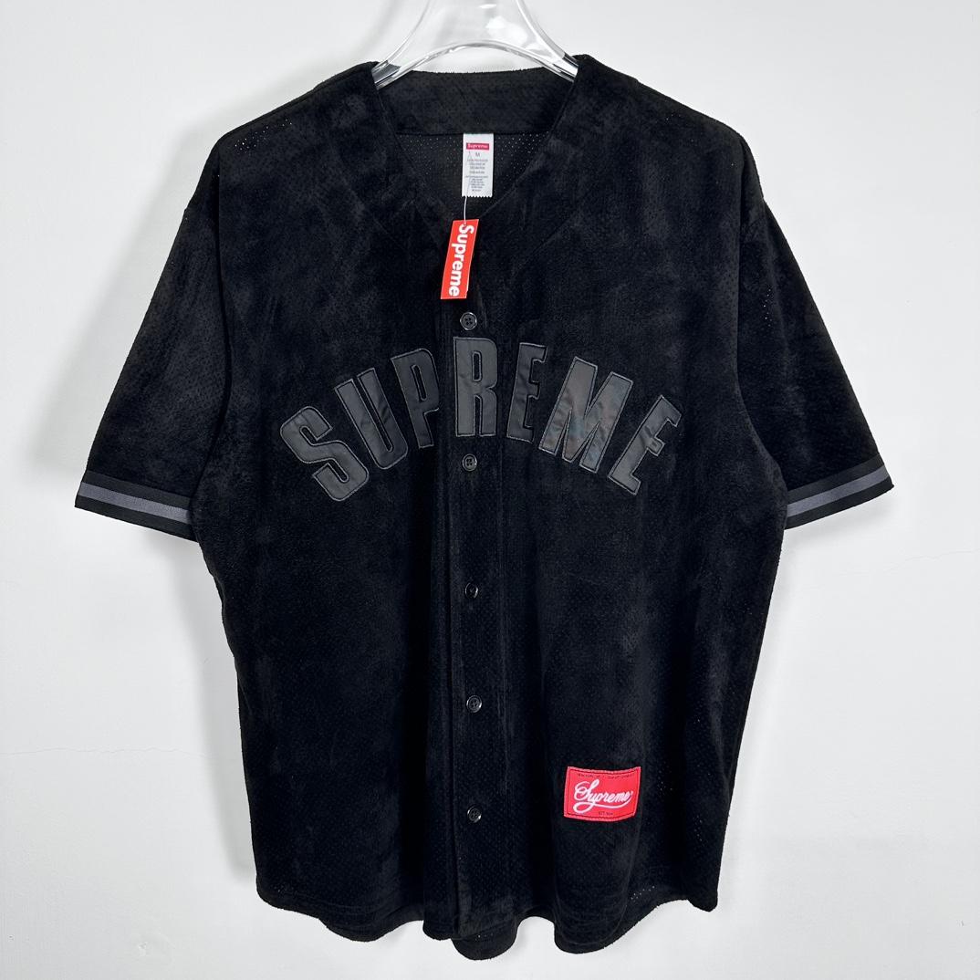 Supreme Ultrasuede Mesh Baseball Jersey - EUR FASHION