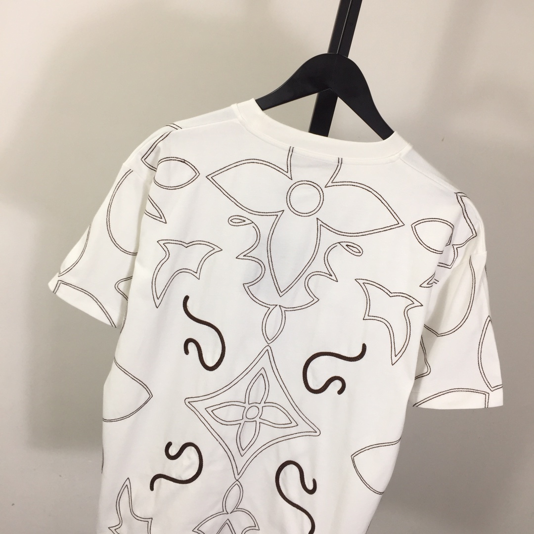 Louis Vuitton Embroidered Cotton T-Shirt   1AFWVN - EUR FASHION