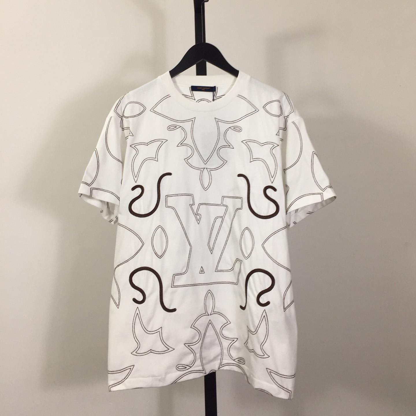 Louis Vuitton Embroidered Cotton T-Shirt   1AFWVN - EUR FASHION