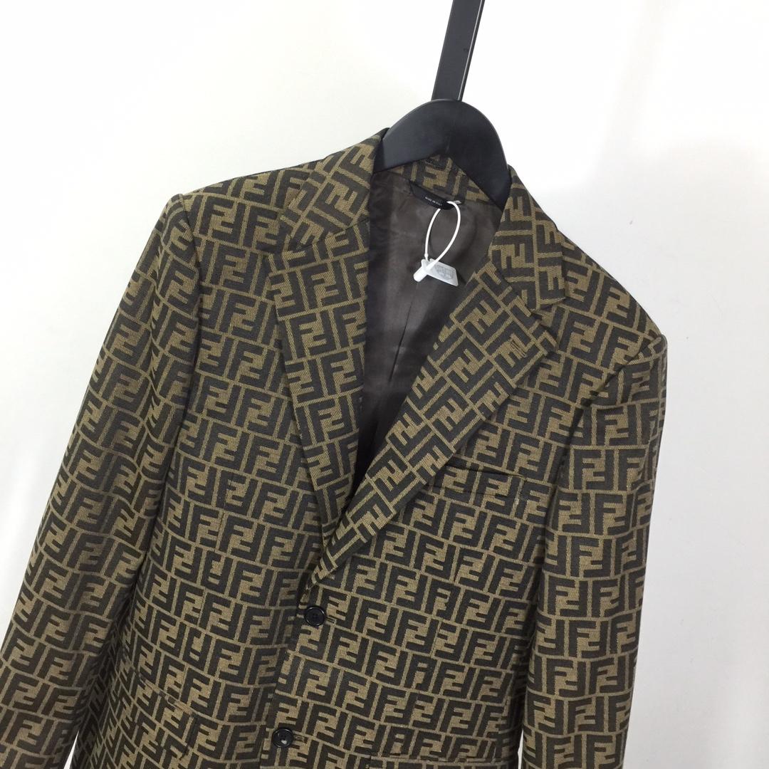 Fendi Fendace FF Jacquard Mens Blazer - EUR FASHION