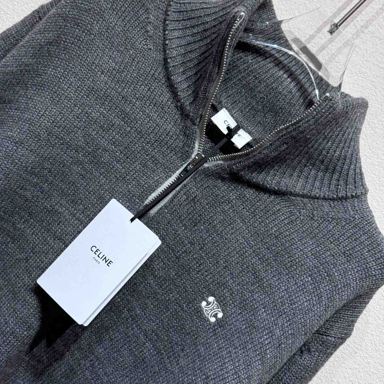 Celine Triomphe Trucker Sweater In Wool And Cashmere - EUR FASHION