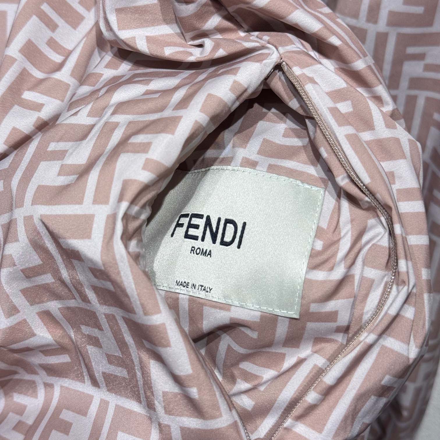 Fendi Beige Pequin Nylon Windbreaker - EUR FASHION