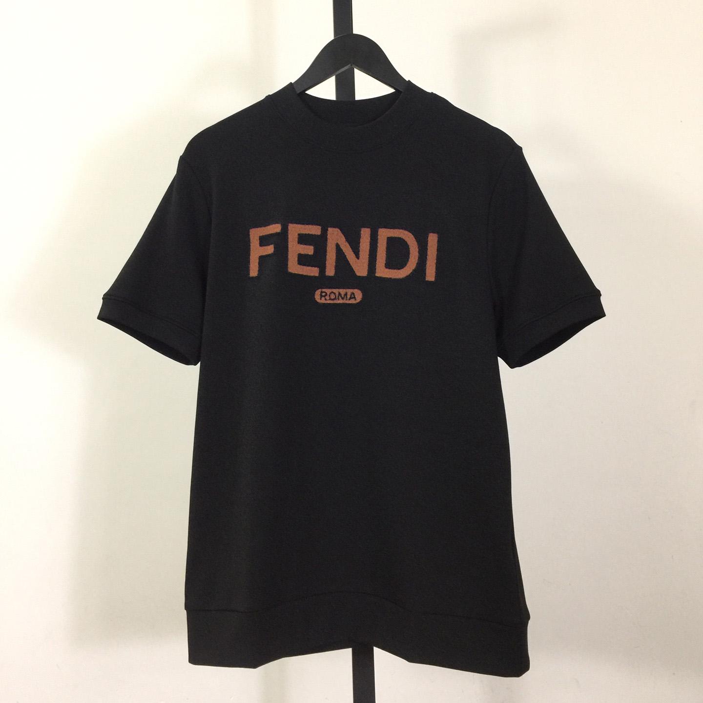 Fendi Black Cotton T-shirt - EUR FASHION