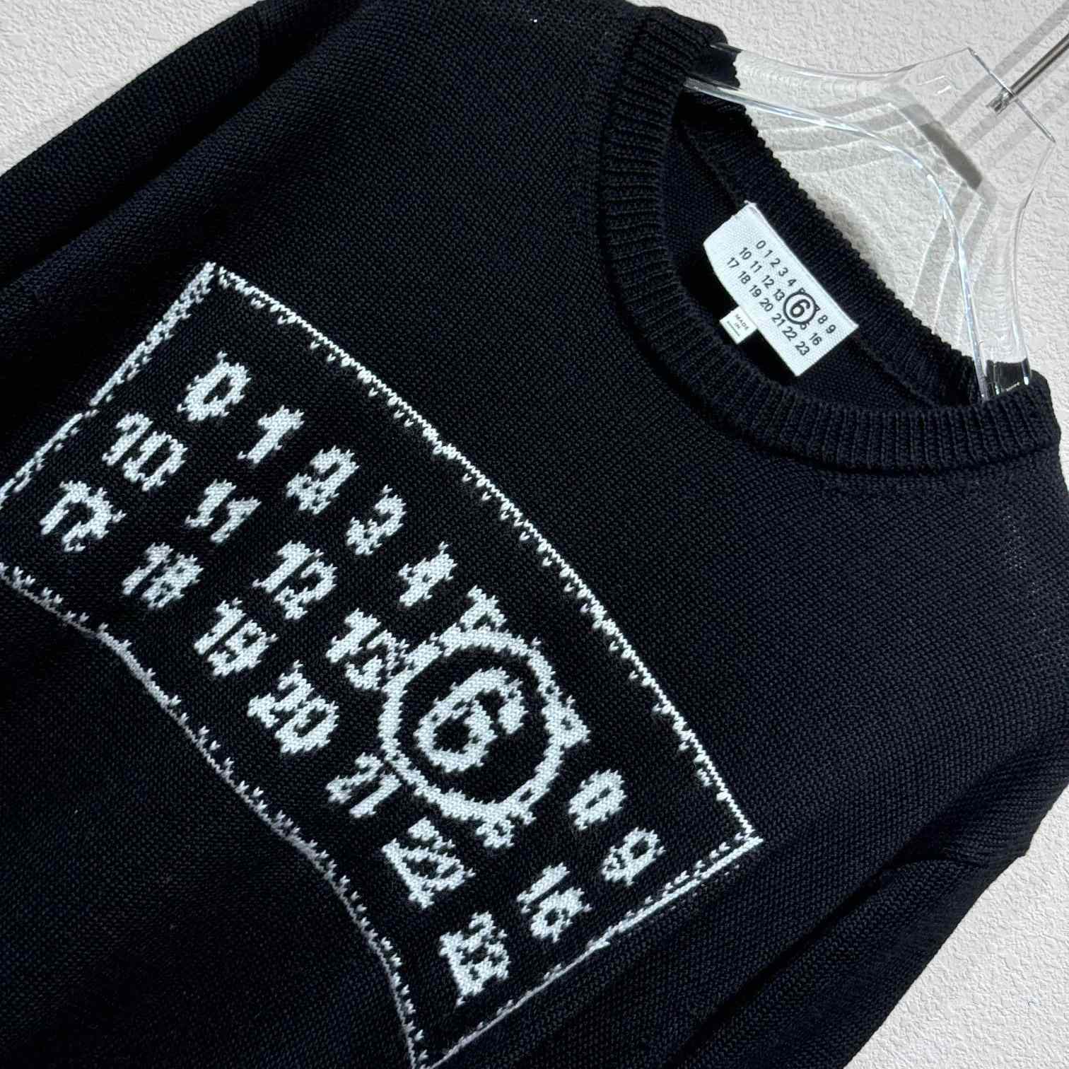 MM6 Maison Margiela Black Jacquard Sweater - EUR FASHION