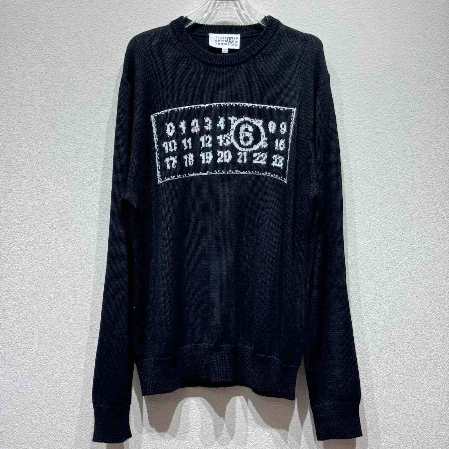 MM6 Maison Margiela Black Jacquard Sweater - EUR FASHION