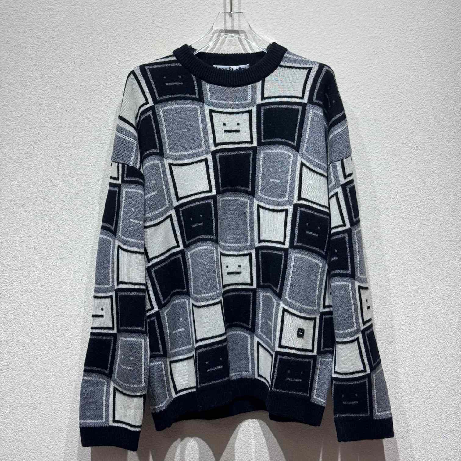 Acne Studios Face-jacquard Wool Blend Jumper - EUR FASHION