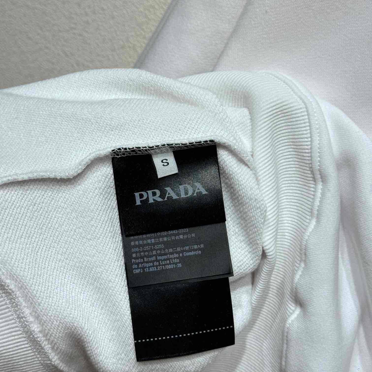 Prada Oversized Cotton Sweatshirt With Triangle Logo - EUR FASHION