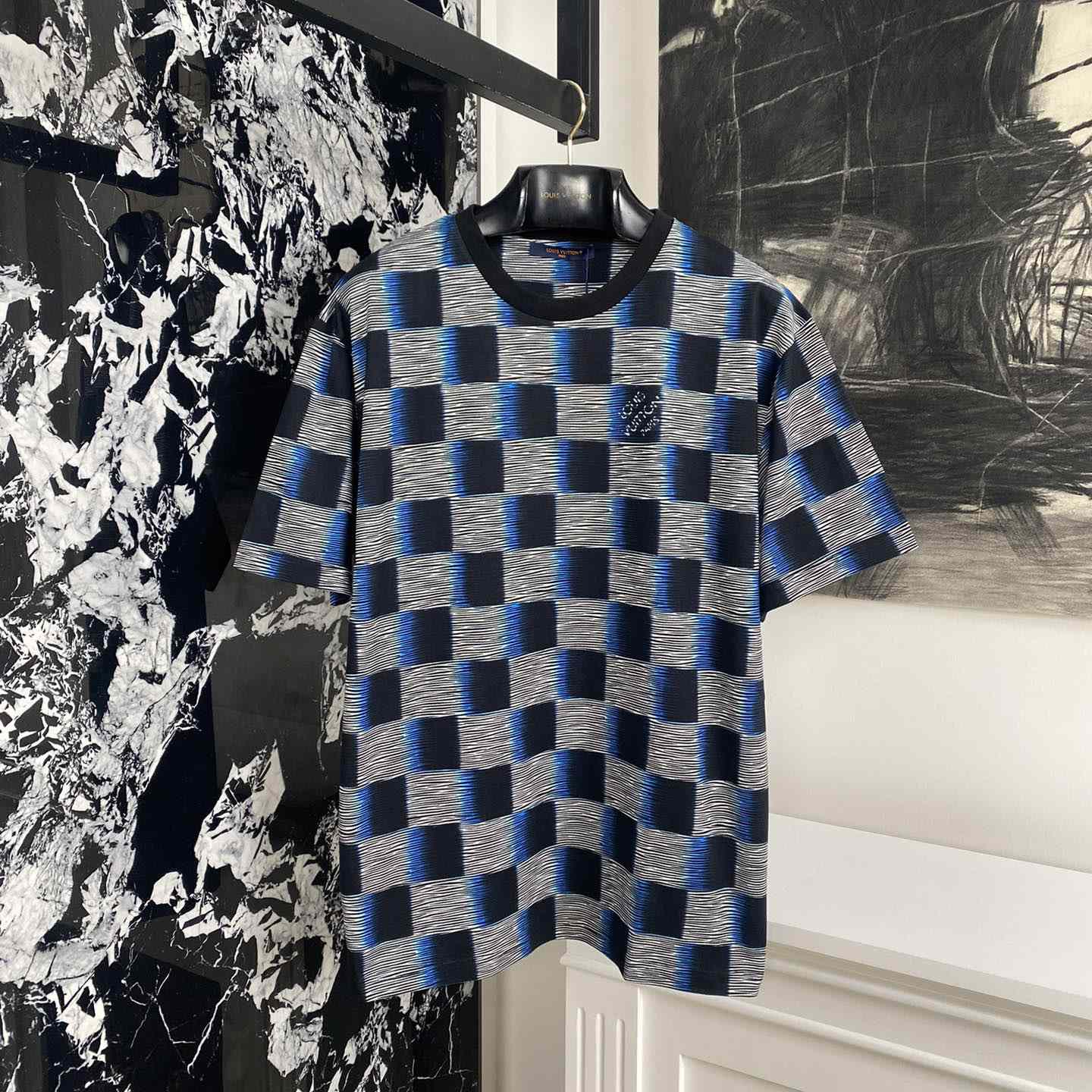 Louis Vuitton Damier Short-Sleeved Cotton T-Shirt   1AFB30 - EUR FASHION