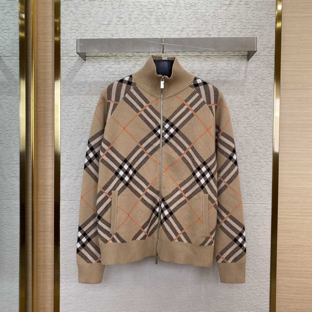 Burberry Check Wool Blend Track Jacket - EUR FASHION