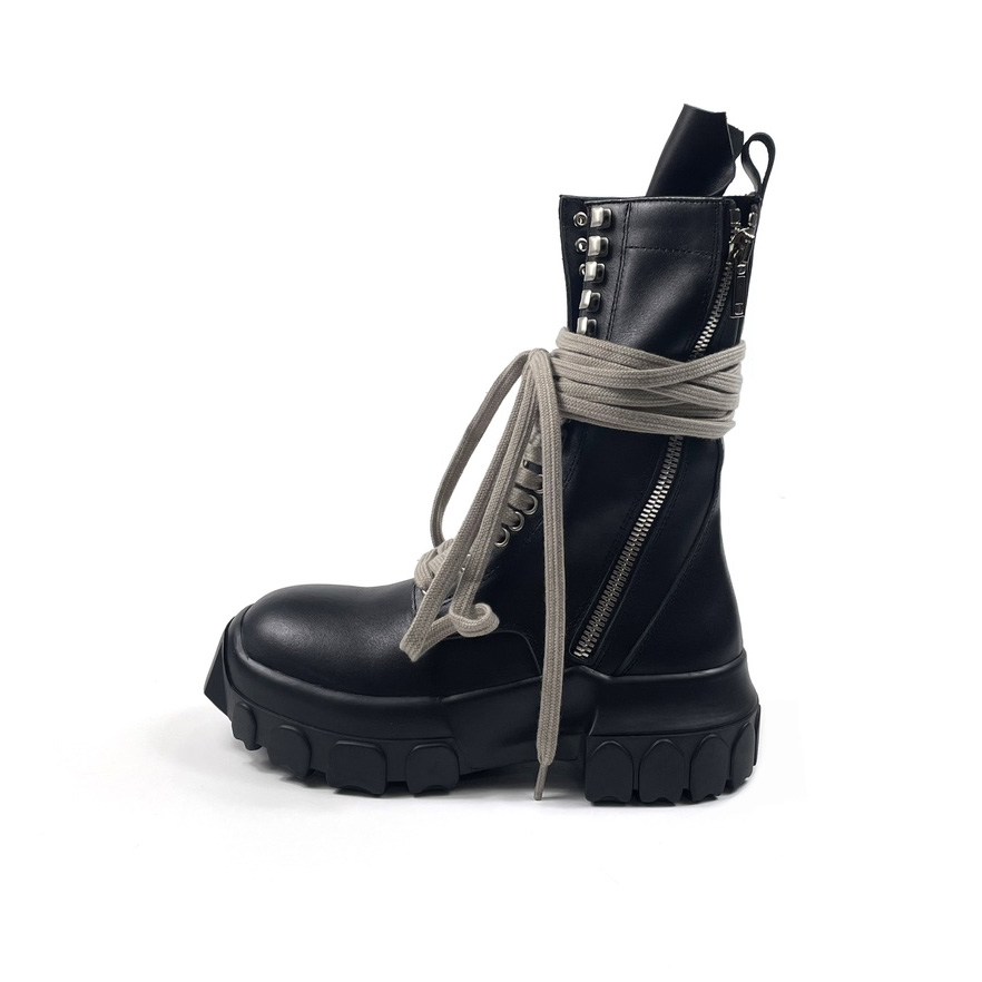 Rick Owens Lace-up Leather Boots - EUR FASHION