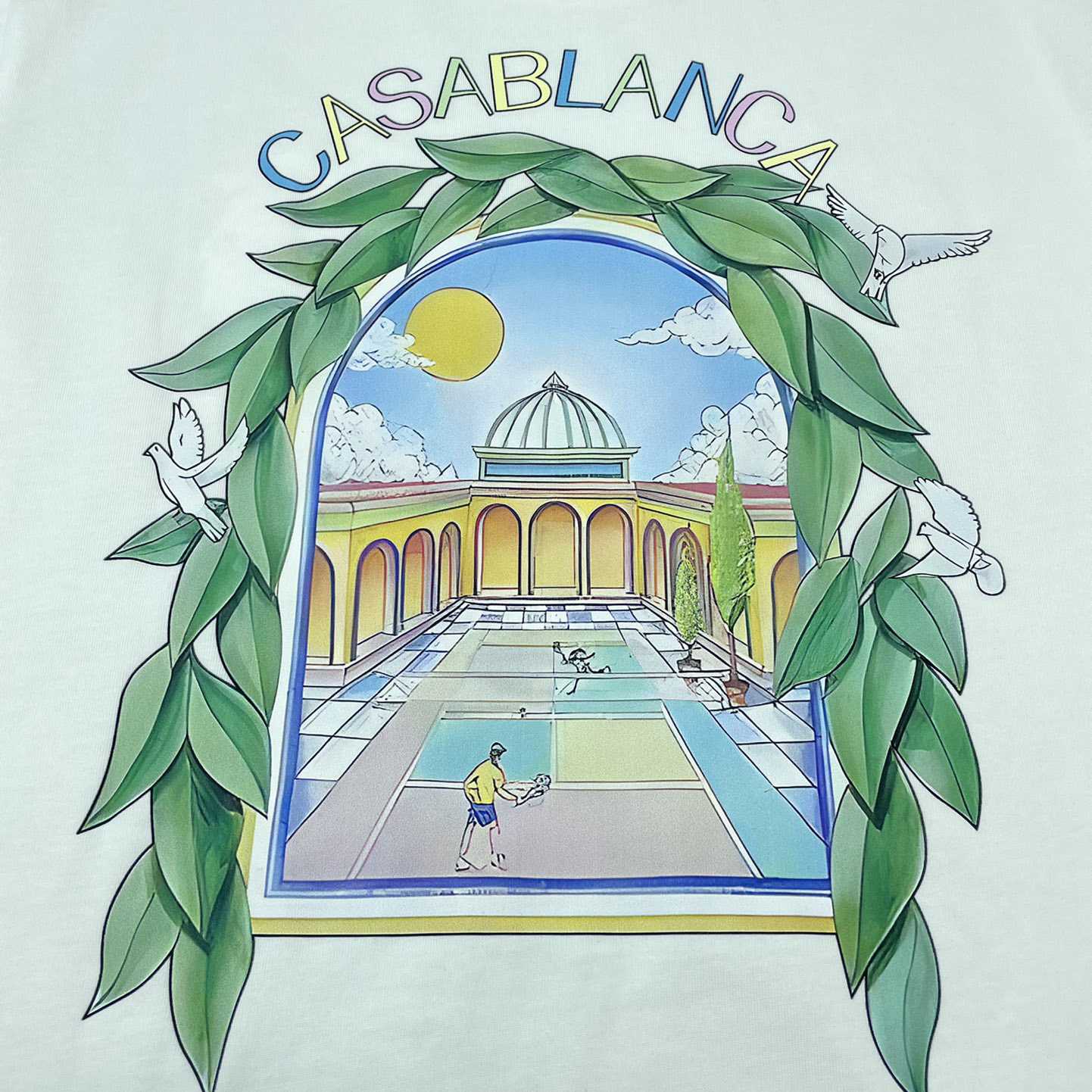 Casablanca White 'Casablanca Avenida' T-Shirt   C889 - EUR FASHION