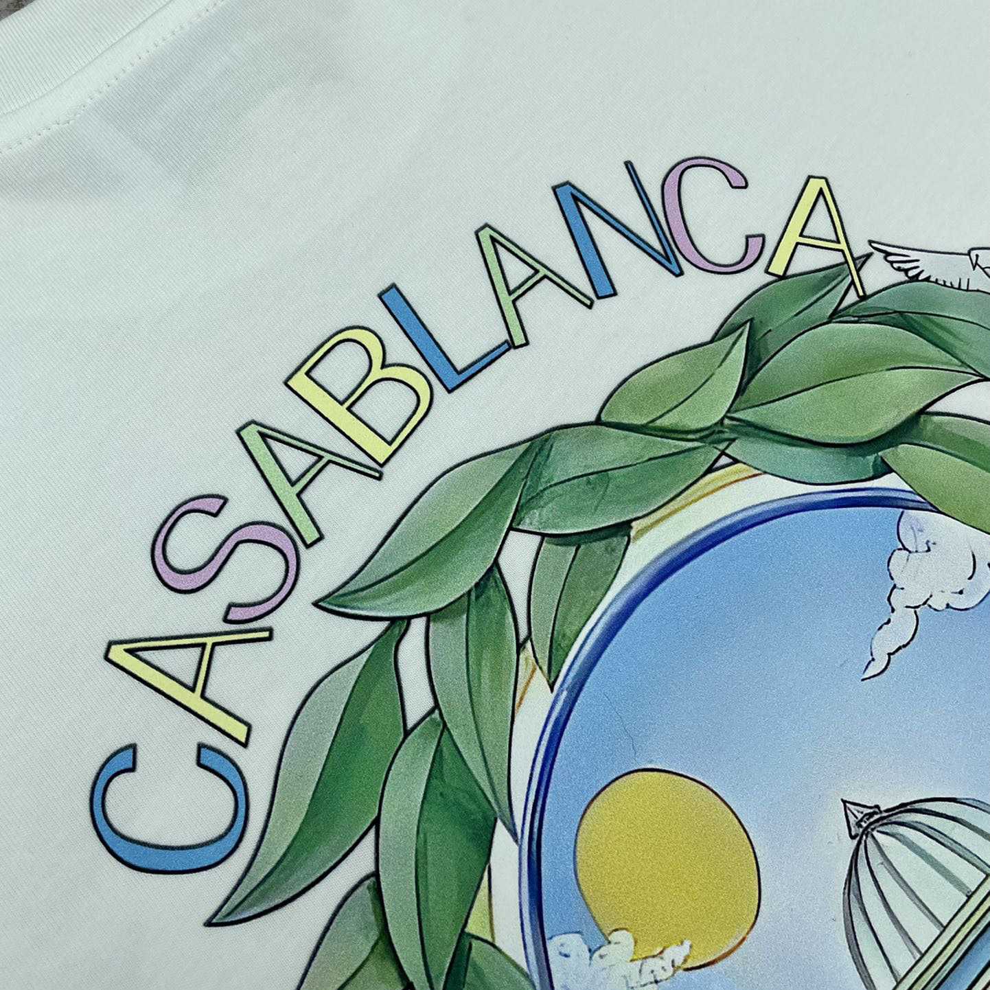 Casablanca White 'Casablanca Avenida' T-Shirt   C889 - EUR FASHION