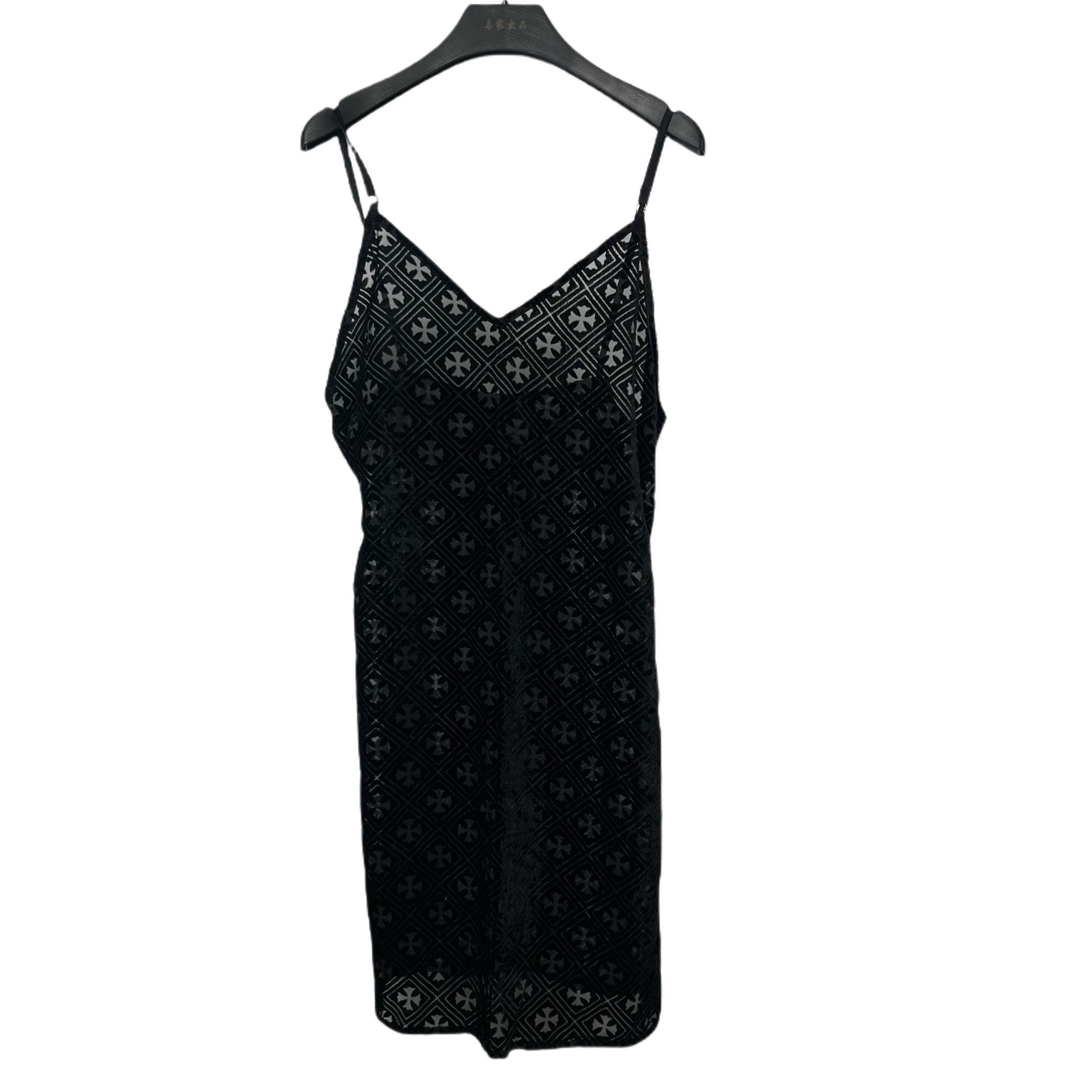 Chrome Hearts Black Velvet Burnout Dress - EUR FASHION