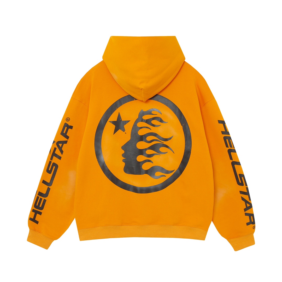 Hellstar Fire Orange Dye Hoodie - EUR FASHION