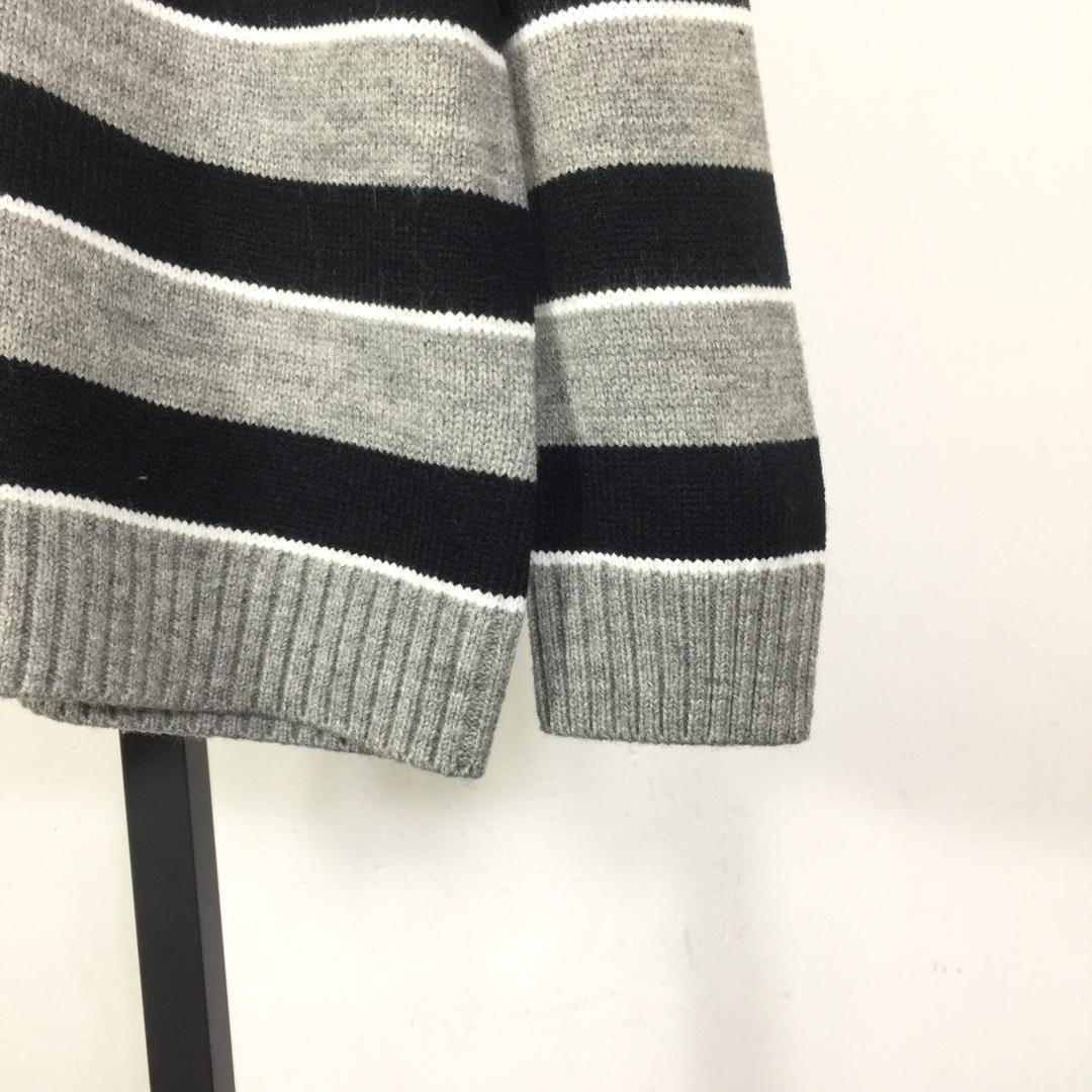 Celine Striped Triomphe Crew Neck Sweater In Wool - EUR FASHION