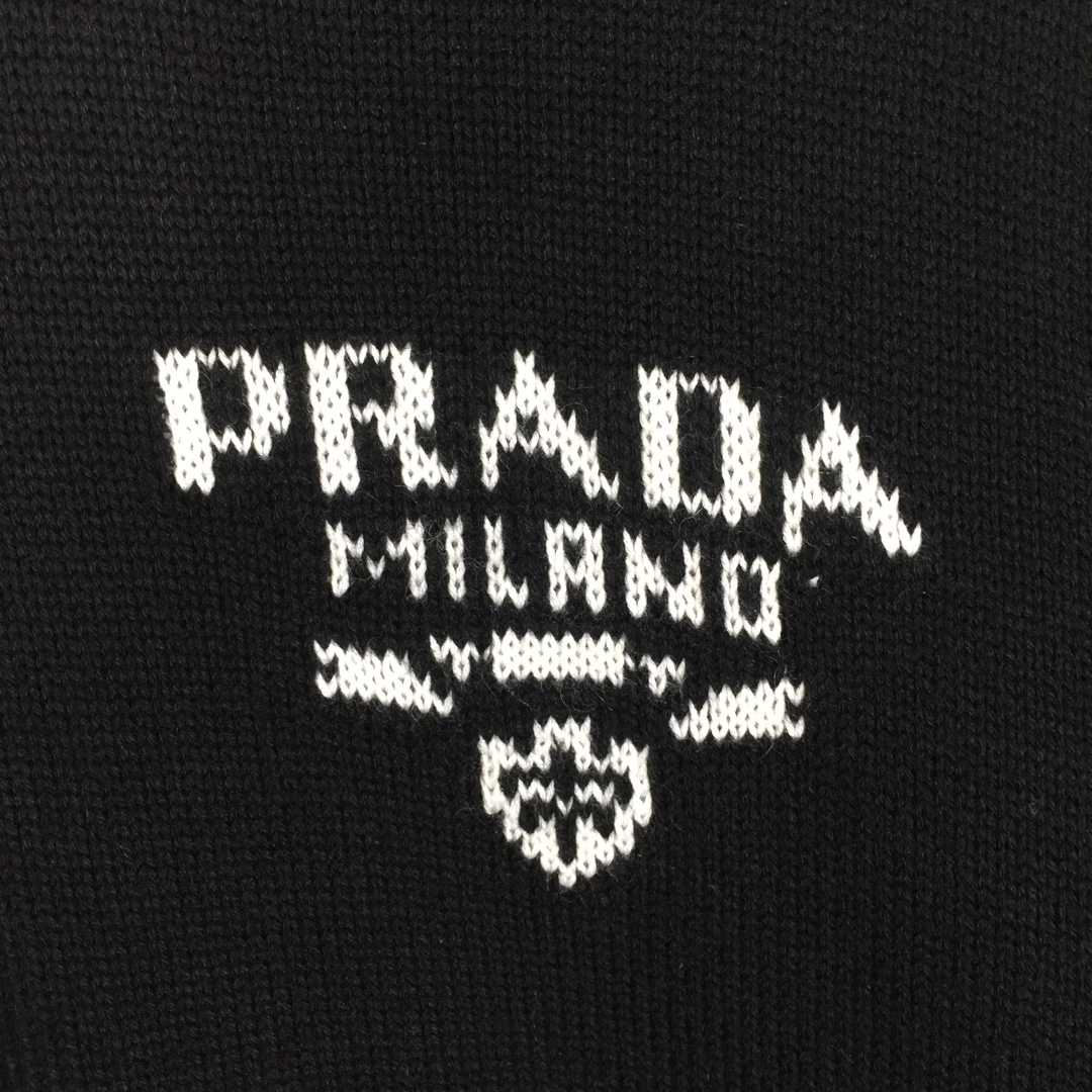 Prada Intarsia Knit Logo Zip-Up Cardigan - EUR FASHION