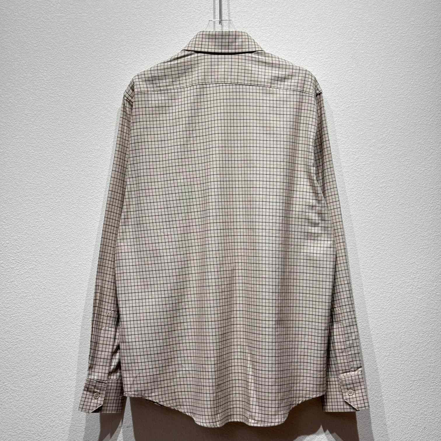 Celine Logo-Embroidered Checked Cotton Shirt - EUR FASHION