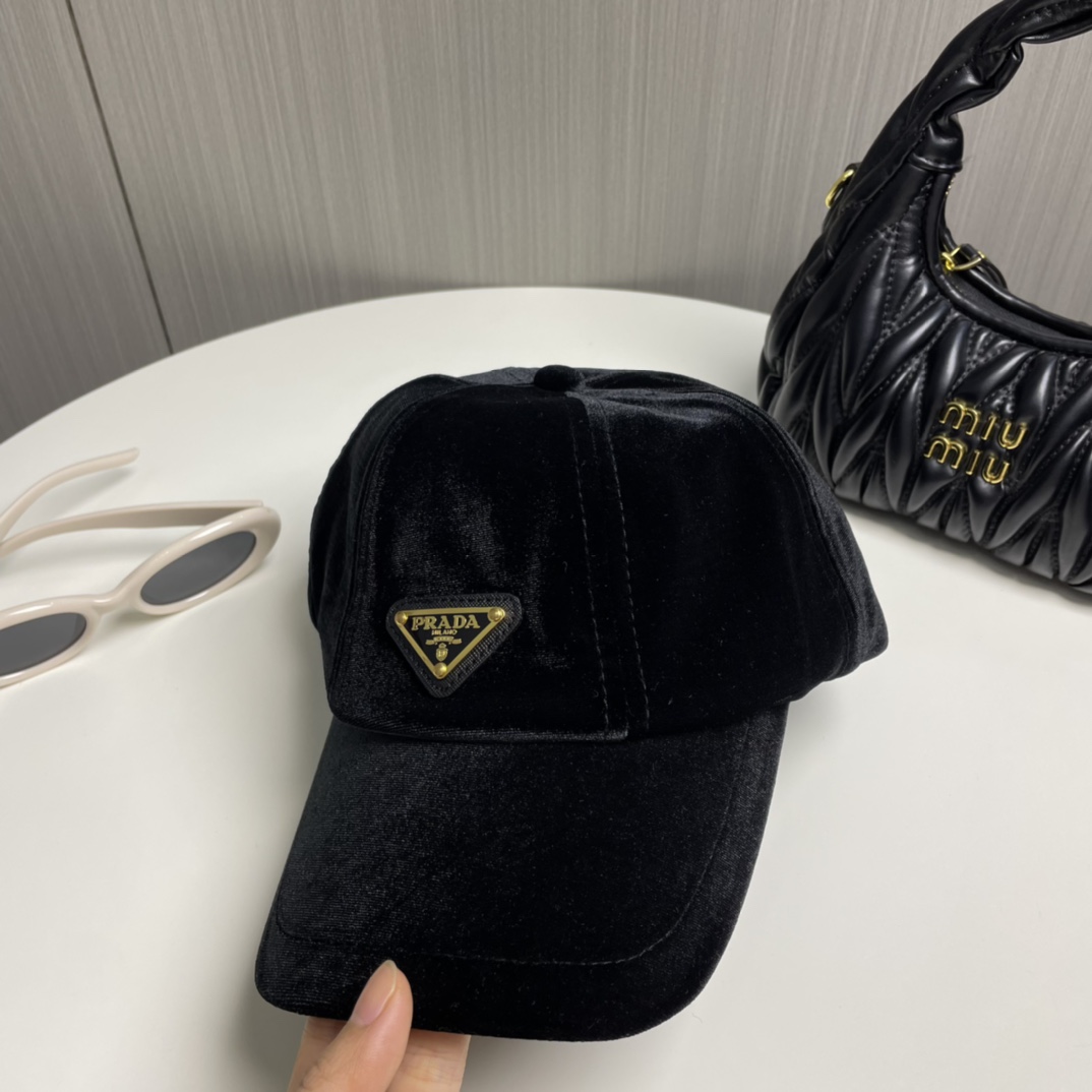 Prada Velvet Baseball Cap - EUR FASHION