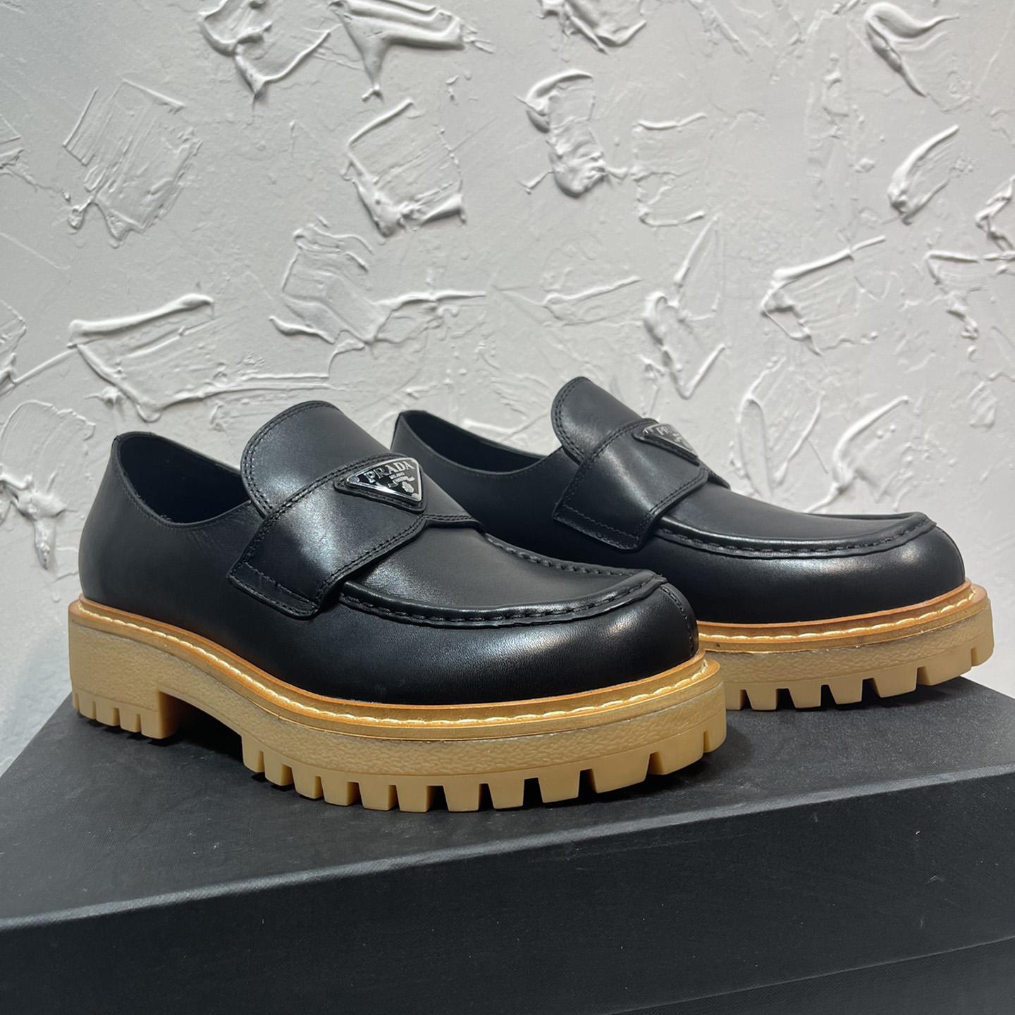 Prada Leather Loafers In Black - EUR FASHION