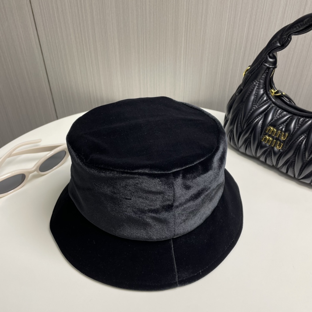 Prada Velvet Bucket Hat - EUR FASHION