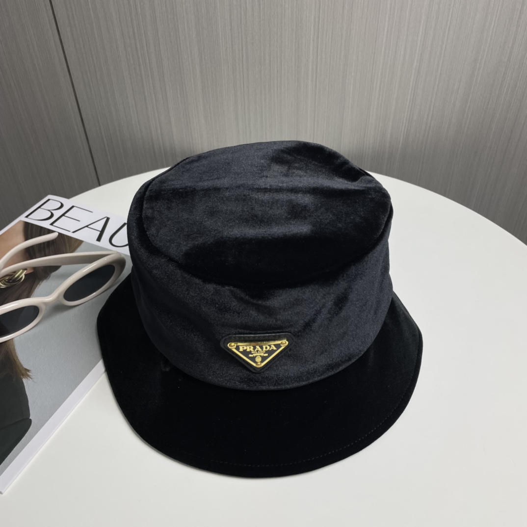 Prada Velvet Bucket Hat - EUR FASHION