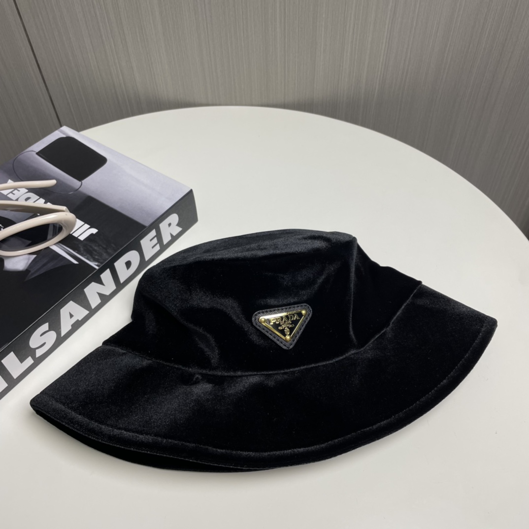 Prada Velvet Bucket Hat - EUR FASHION