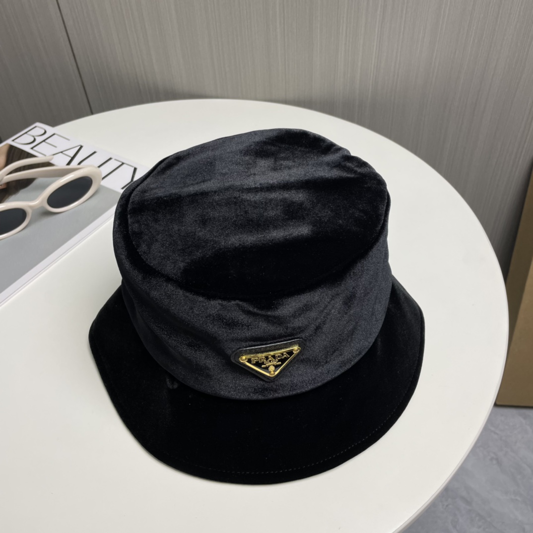 Prada Velvet Bucket Hat - EUR FASHION