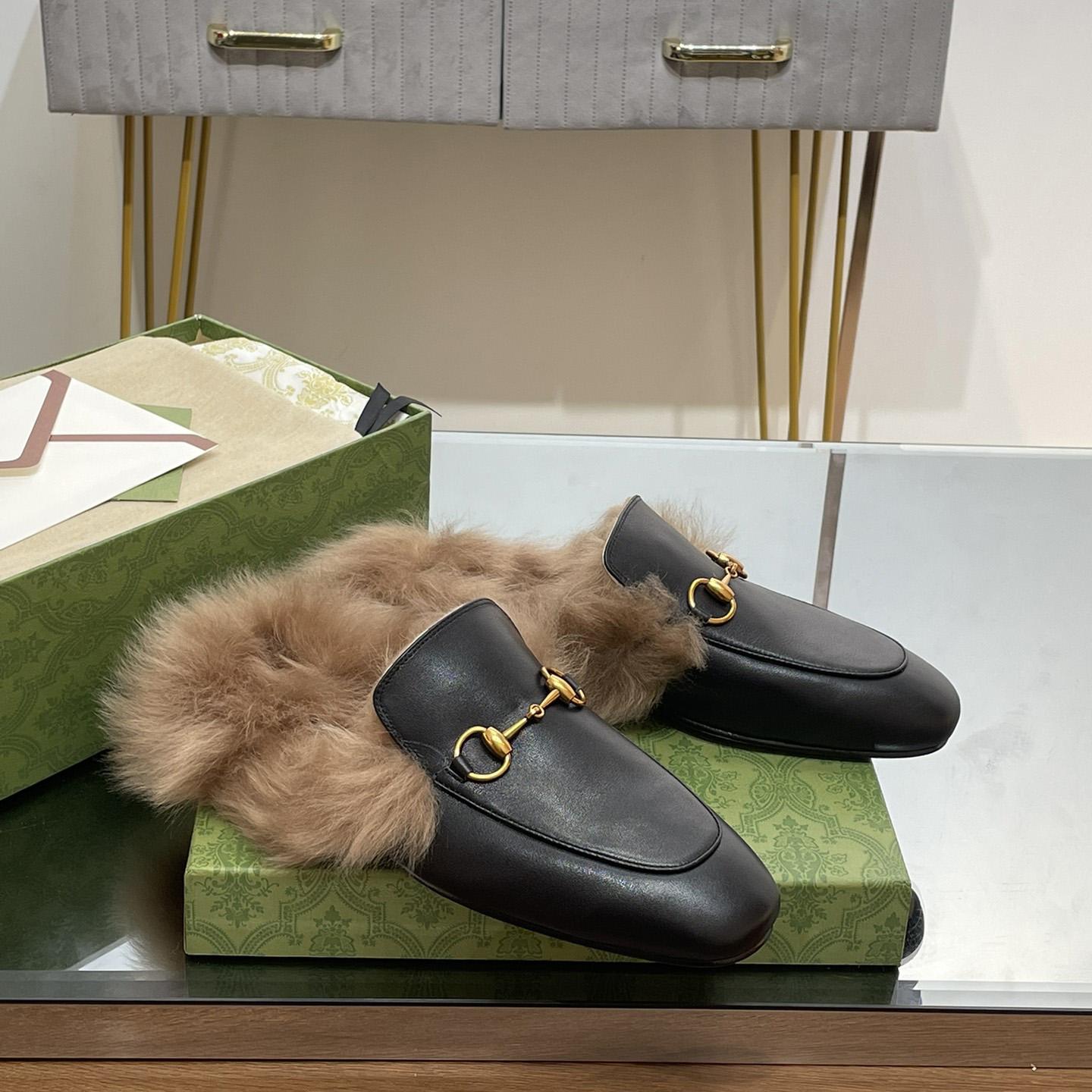 Gucci Fur Horsebit Mules - EUR FASHION