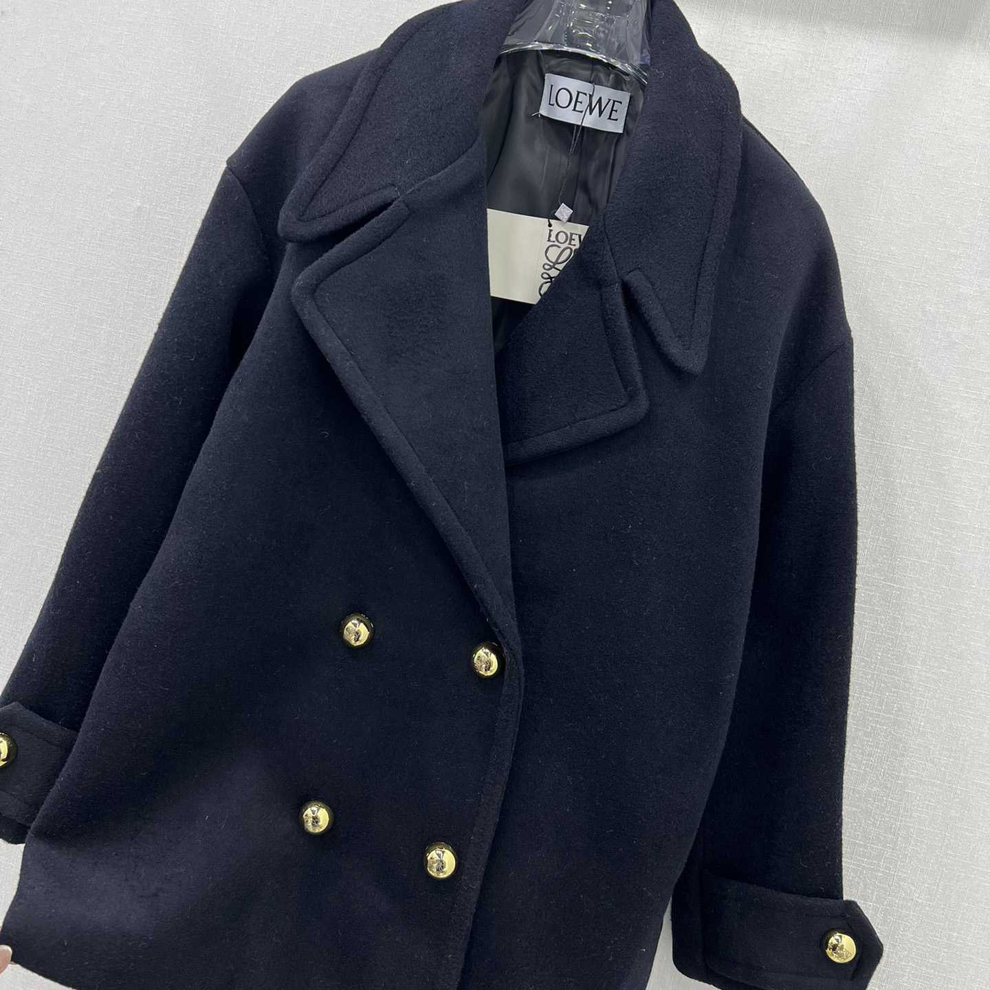 Loewe Pebble Peacoat In Wool - EUR FASHION