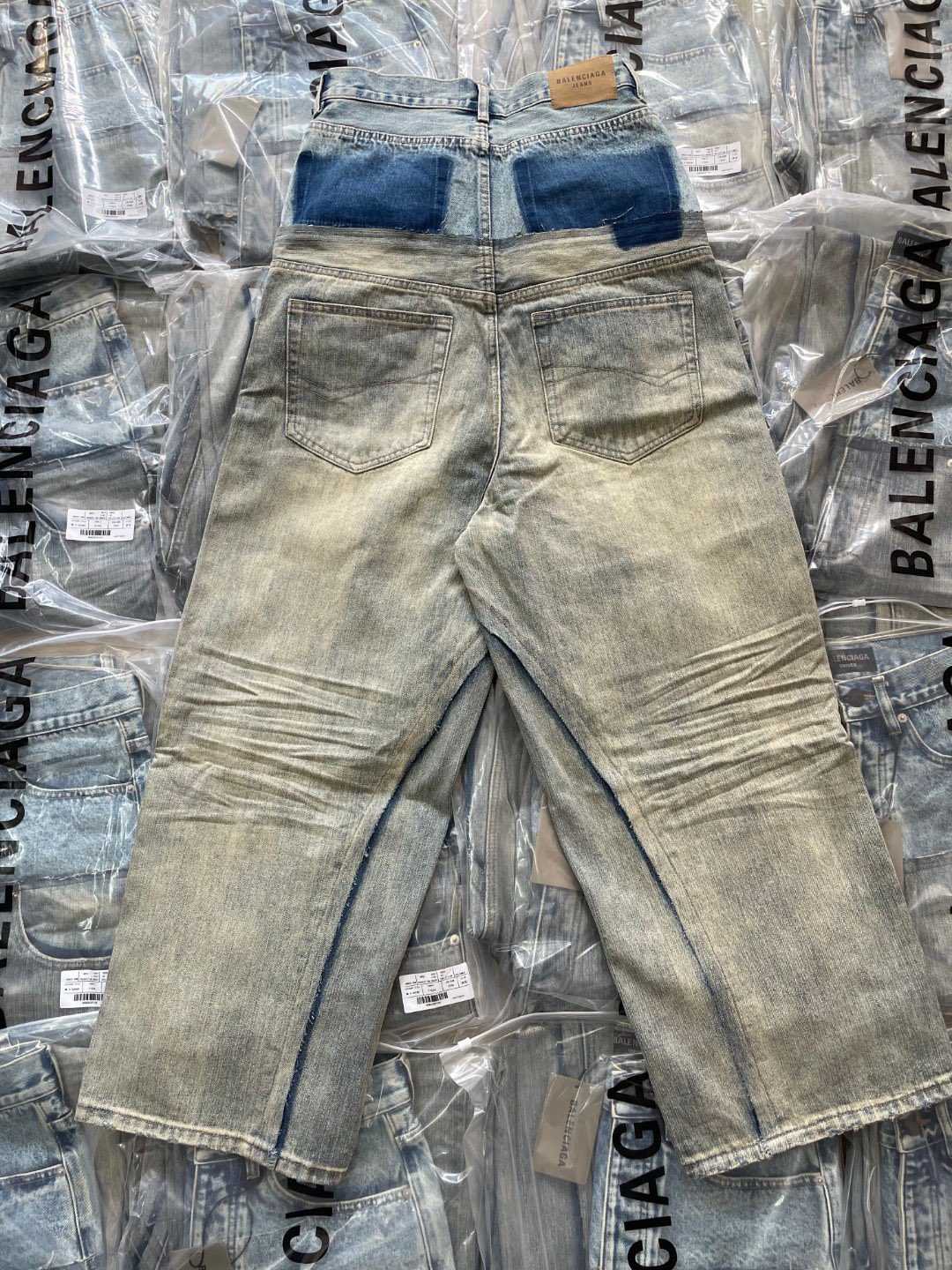 Balenciaga Cut-Up Baggy Pants In Blue  - EUR FASHION