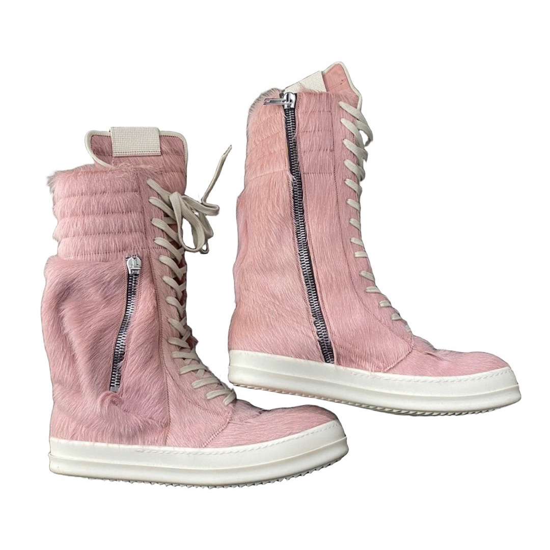 Rick Owens Dirty Pink Pony Hair Cargobasket - EUR FASHION