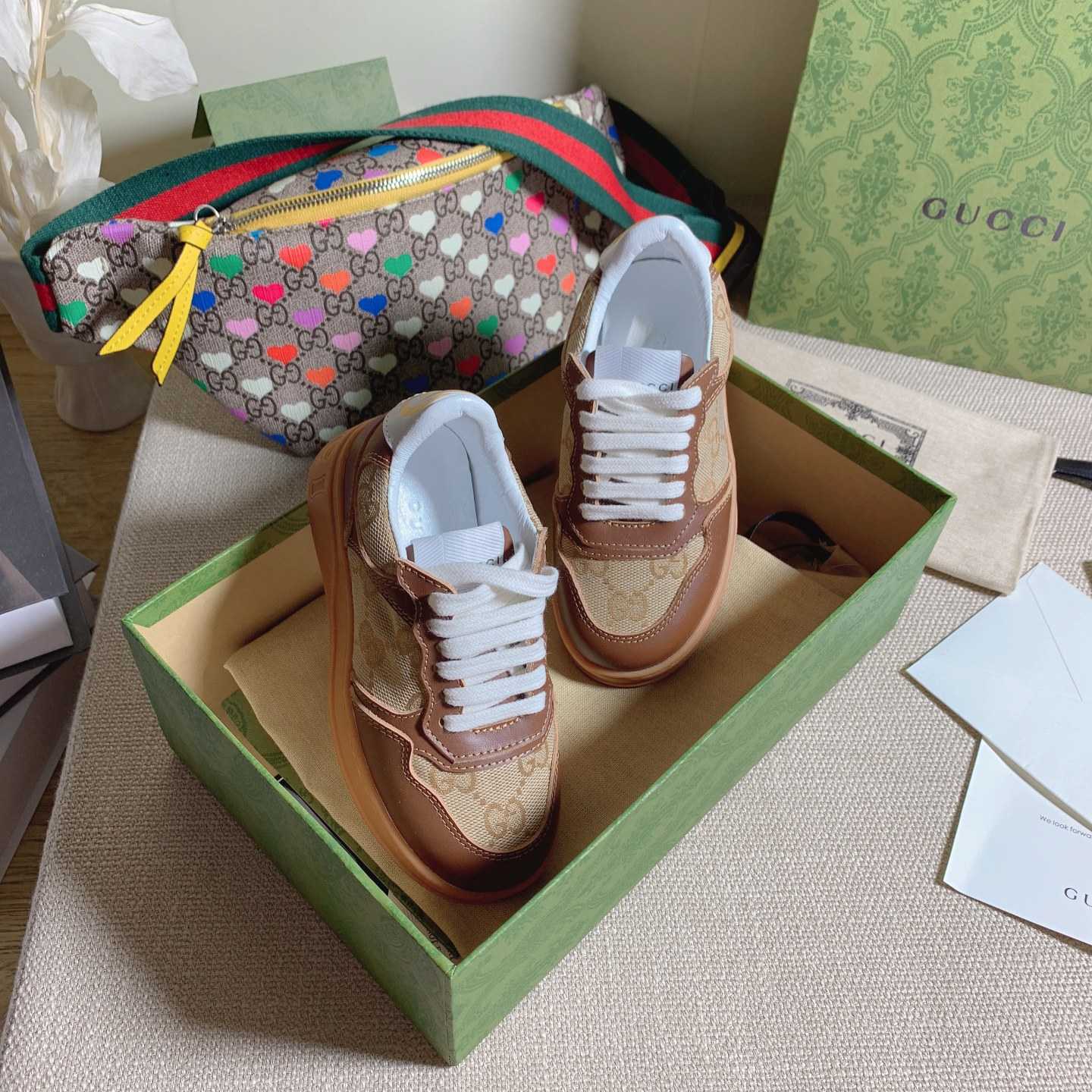 Gucci Toddler Leather Platform Sneaker - EUR FASHION