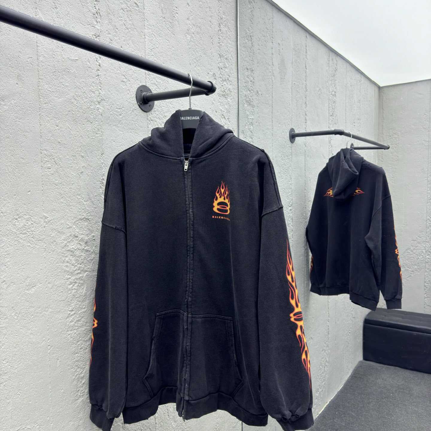 Balenciaga Burning Unity Zip-Up Hoodie Medium Fit  - EUR FASHION