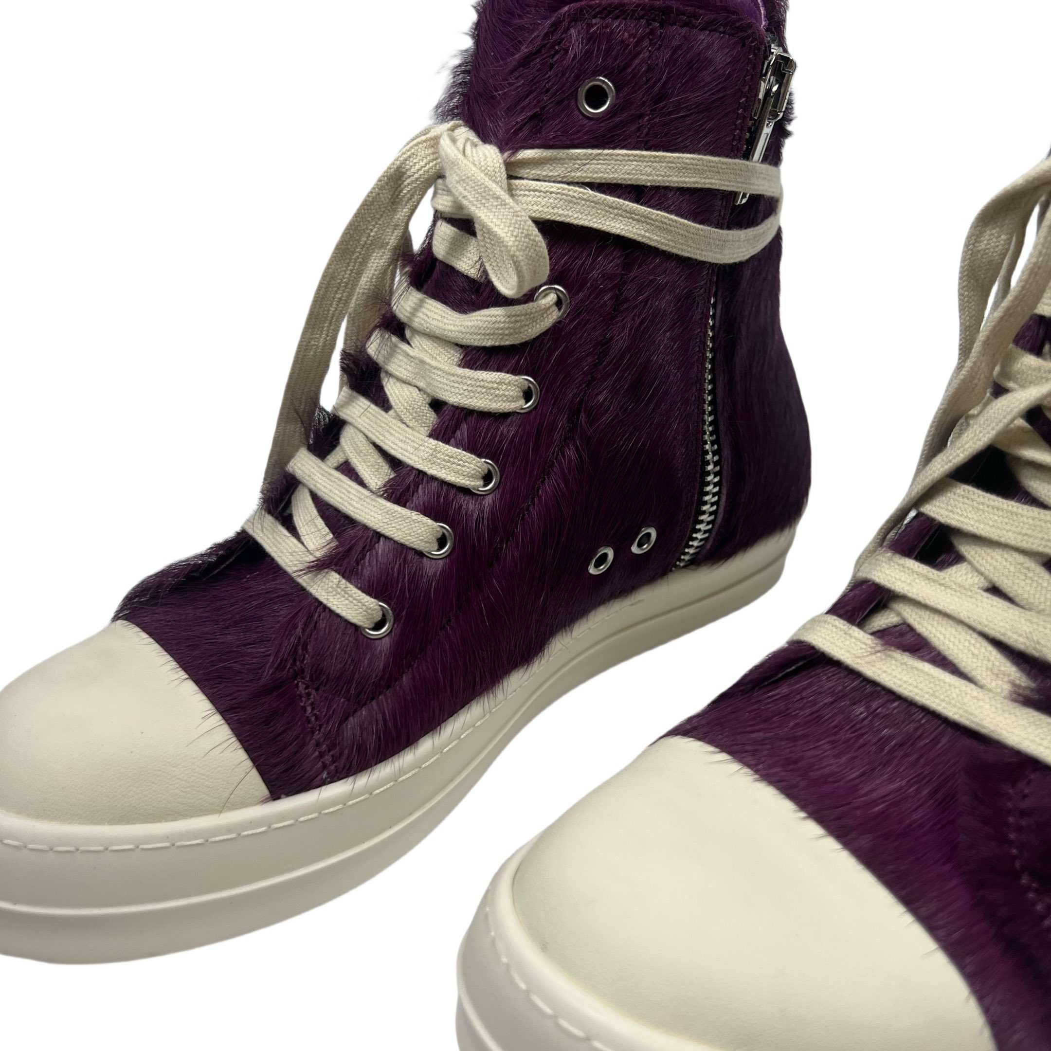 Rick Owens Purple Fur Sneakers - EUR FASHION