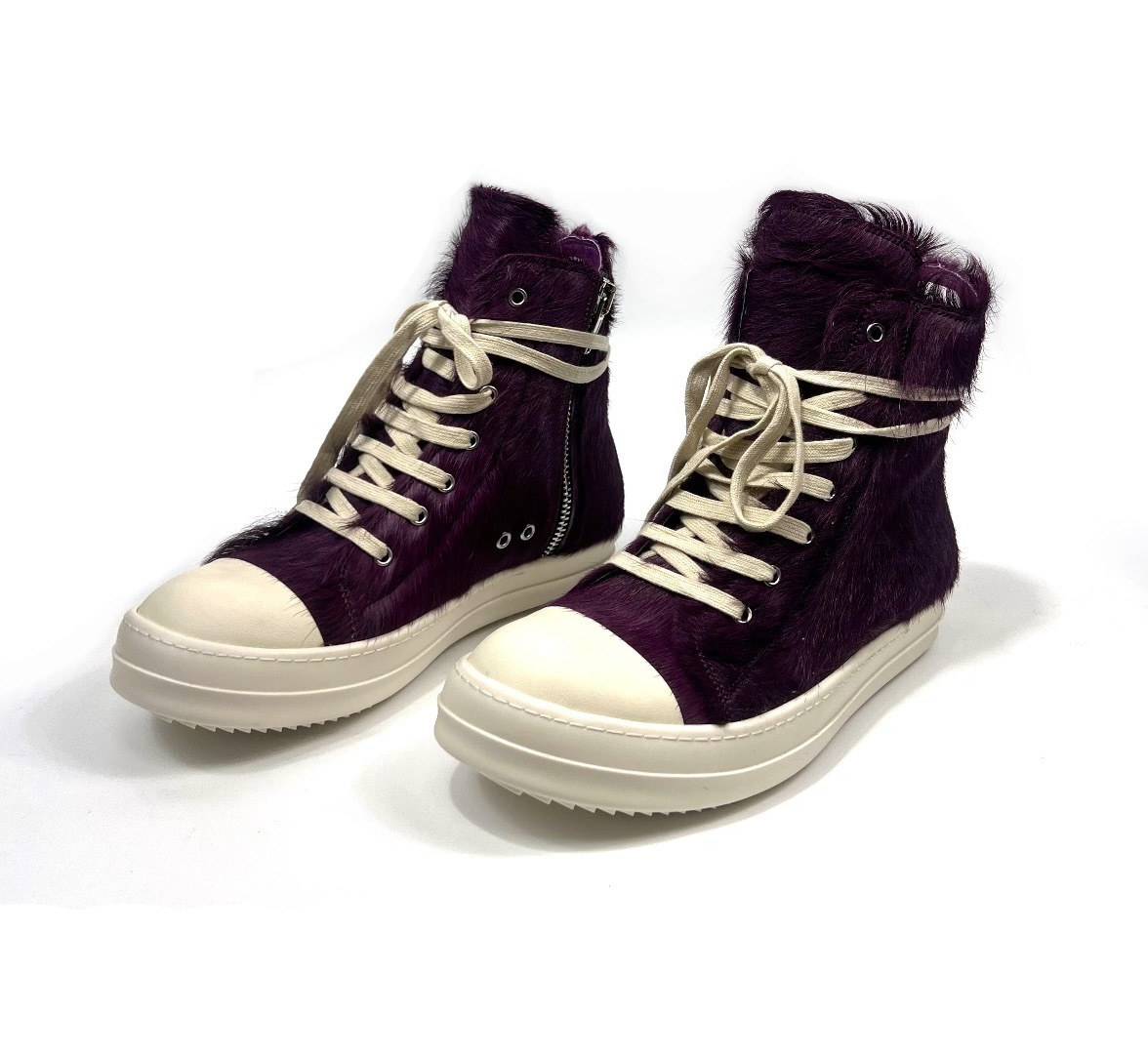 Rick Owens Purple Fur Sneakers - EUR FASHION