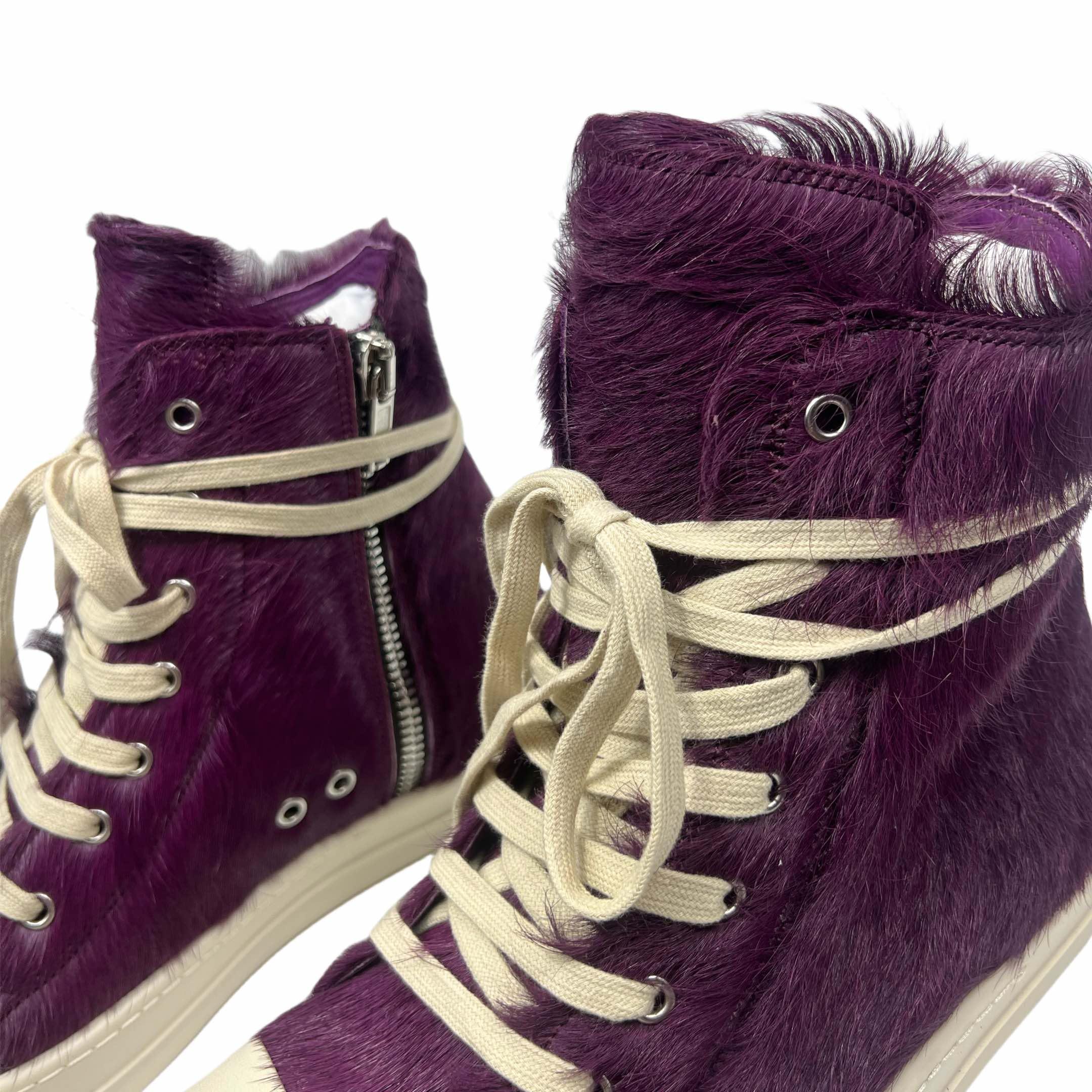 Rick Owens Purple Fur Sneakers - EUR FASHION