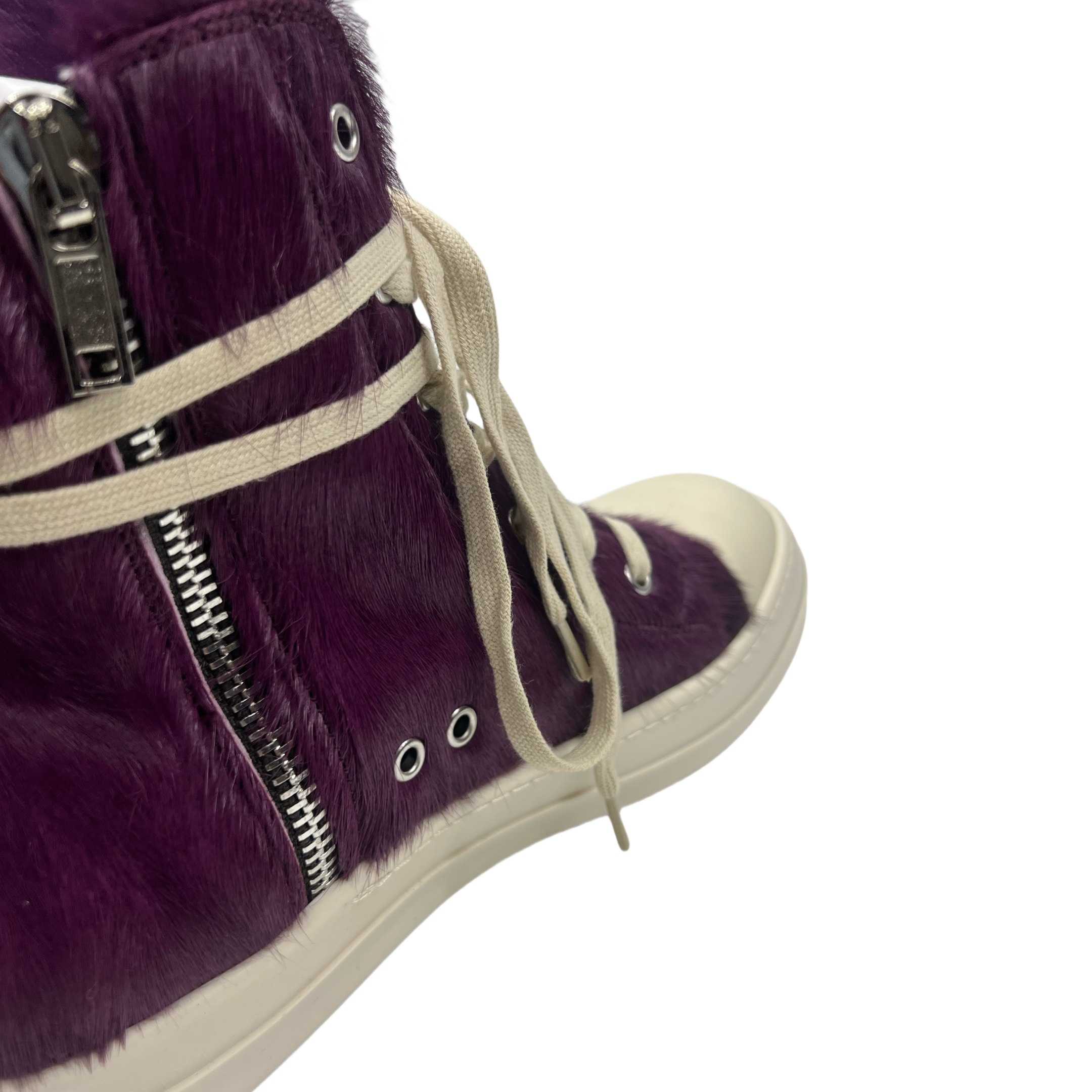 Rick Owens Purple Fur Sneakers - EUR FASHION