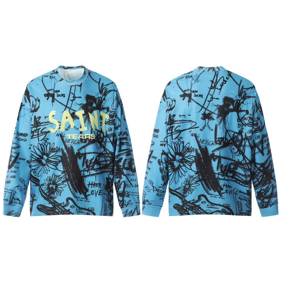 Saint Michael Printed Long Sleeve T-Shirt - EUR FASHION