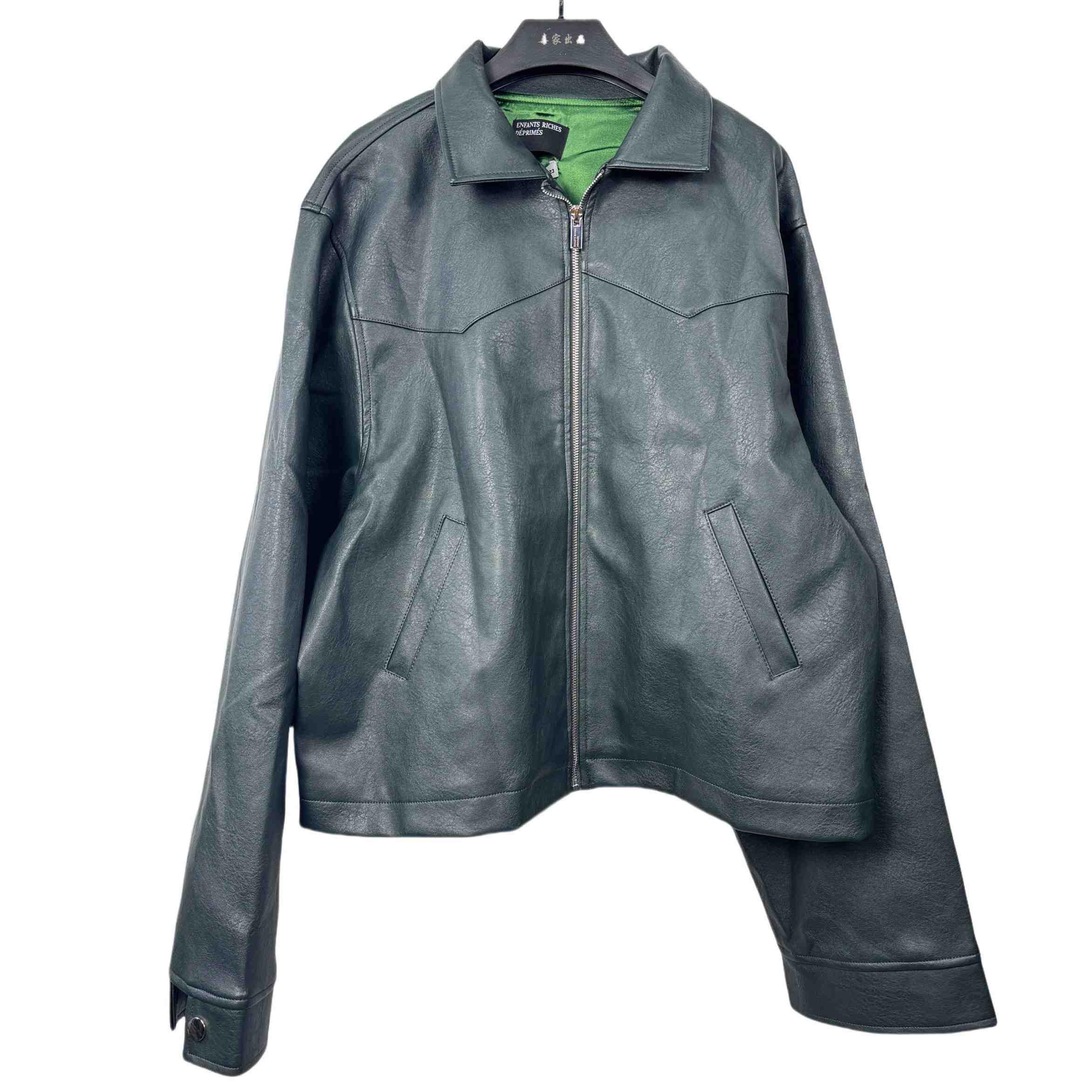 Enfants Riches Deprimes Green Western Leather Jacket - EUR FASHION