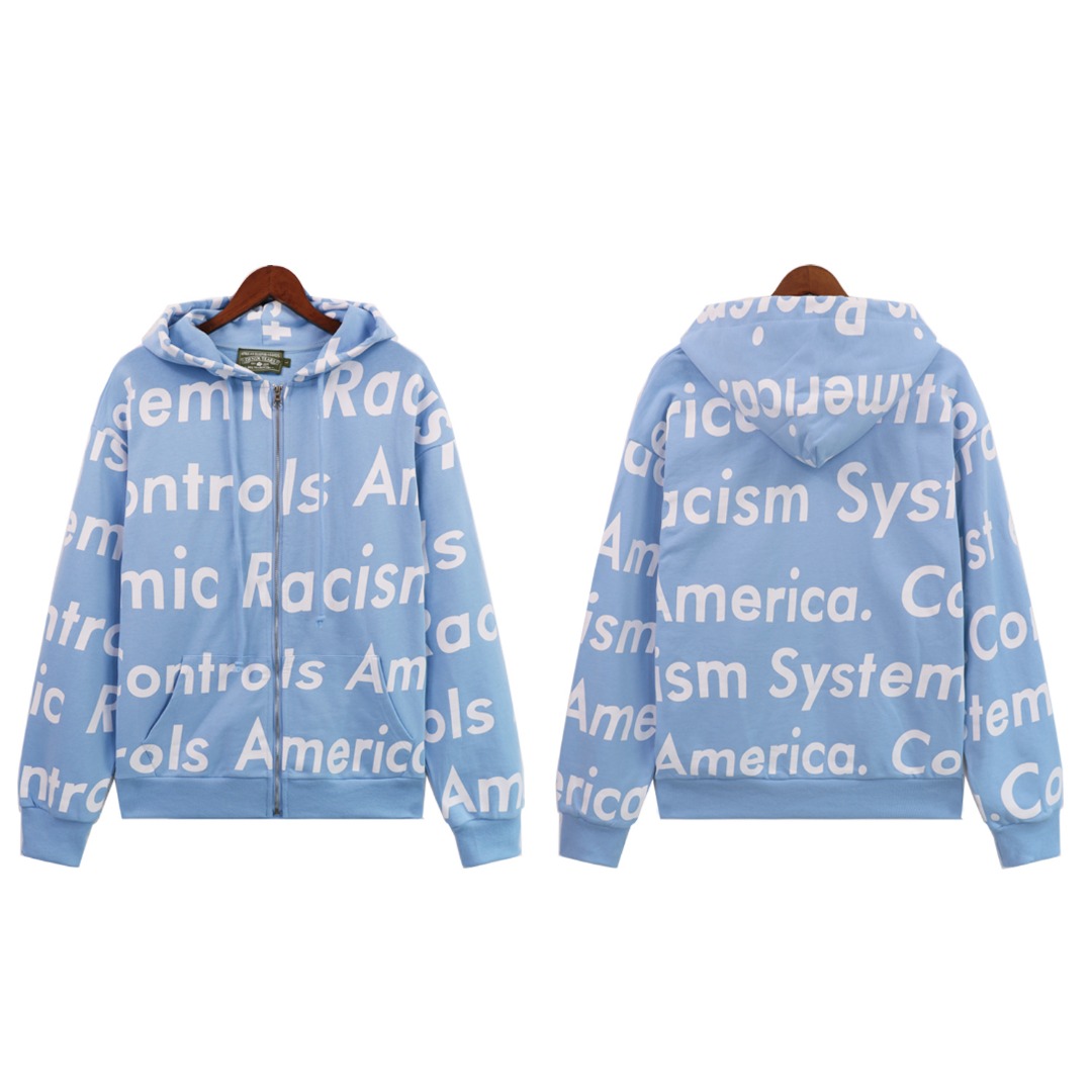 Denim Tears x Arthur Jafa Systemic Racism Controls America Zip Up Hoodie - EUR FASHION