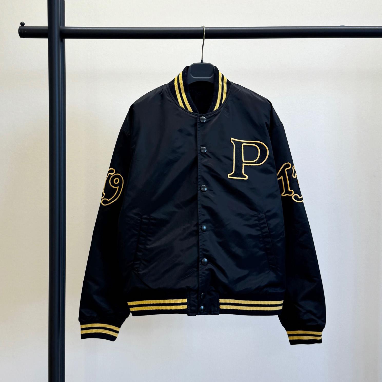 Prada Re-Nylon Bomber Jacket With Patch - EUR FASHION