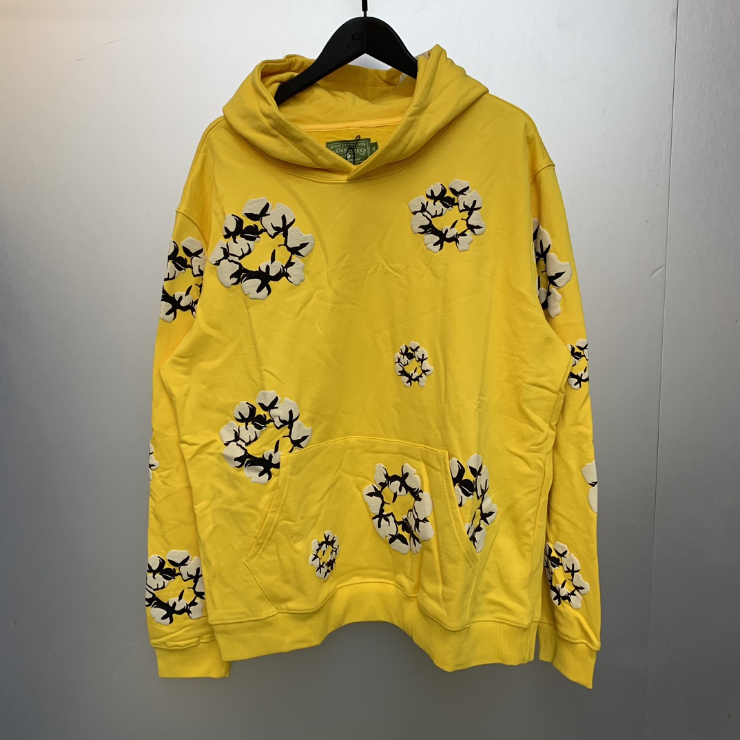 Denim Tears Cactus Tears Wreath Hoodie Yellow - EUR FASHION