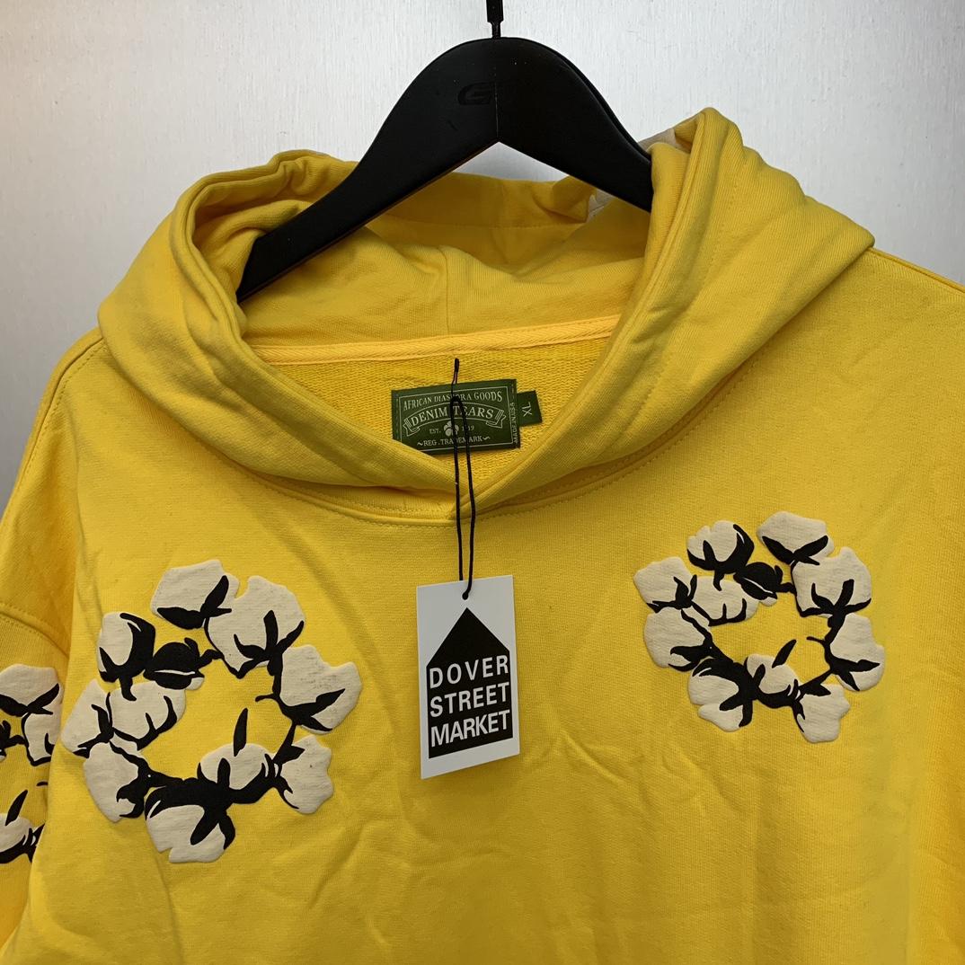 Denim Tears Cactus Tears Wreath Hoodie Yellow - EUR FASHION