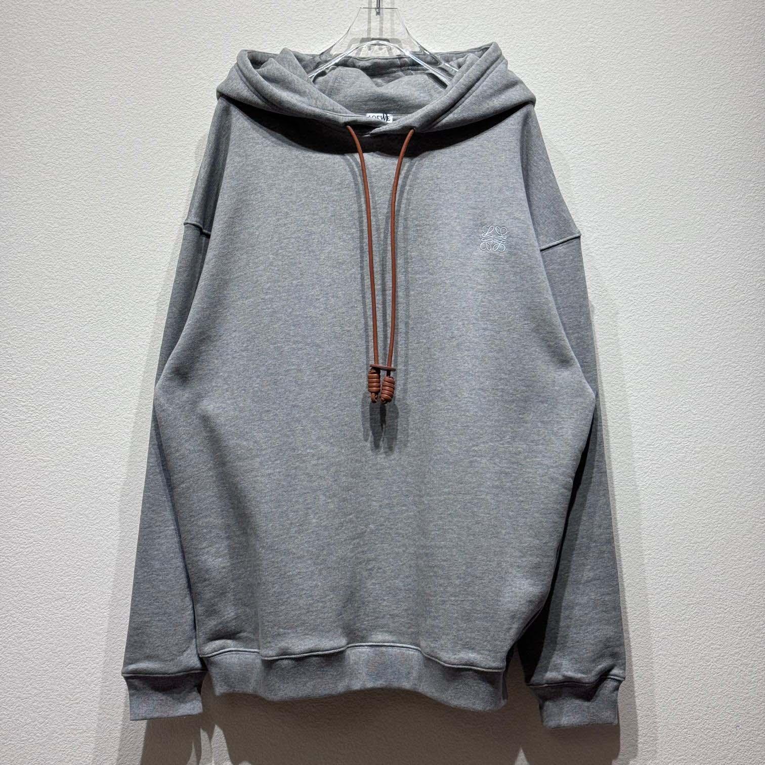 Loewe Relaxed fit Hoodie In Cotton Grey - EUR FASHION