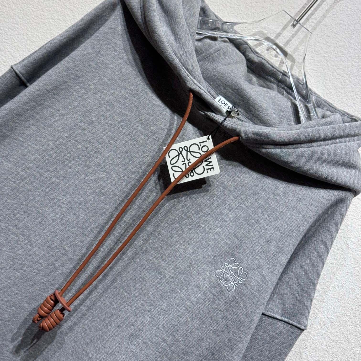 Loewe Relaxed fit Hoodie In Cotton Grey - EUR FASHION